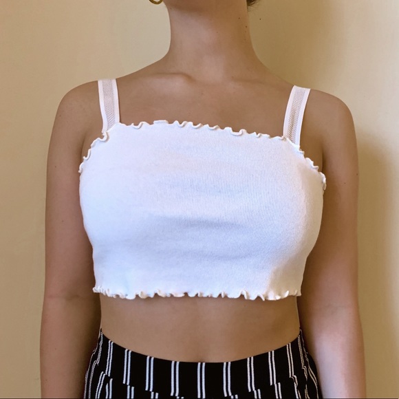 URBAN OUTFITTERS Mesh Strap Cropped Tank Top - Picture 2 of 5